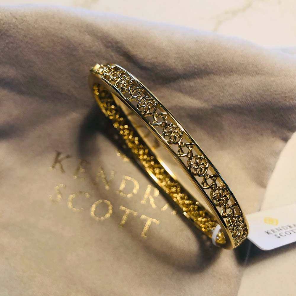 Kendra Scott Gold Kelly Bangle Bracelet - Picture 3 of 5